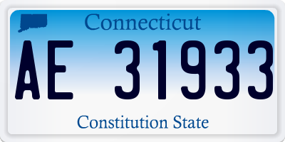 CT license plate AE31933
