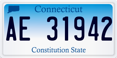 CT license plate AE31942