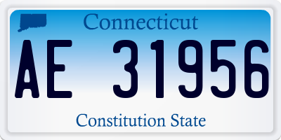 CT license plate AE31956