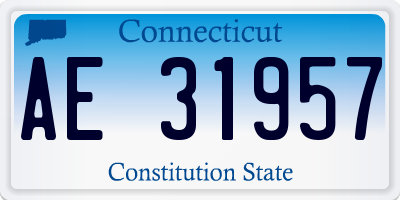 CT license plate AE31957