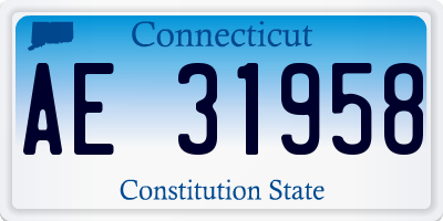 CT license plate AE31958