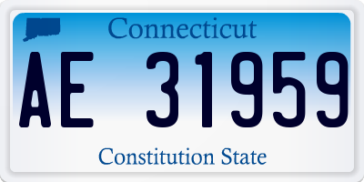 CT license plate AE31959