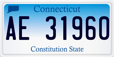CT license plate AE31960