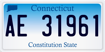 CT license plate AE31961