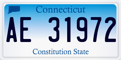 CT license plate AE31972