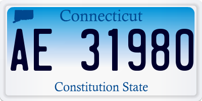 CT license plate AE31980
