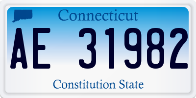 CT license plate AE31982
