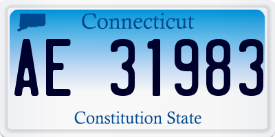 CT license plate AE31983