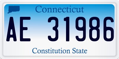 CT license plate AE31986