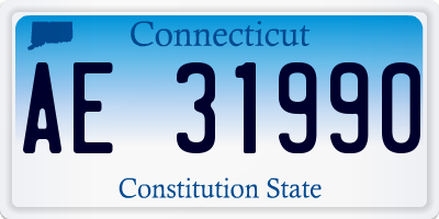 CT license plate AE31990