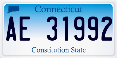 CT license plate AE31992