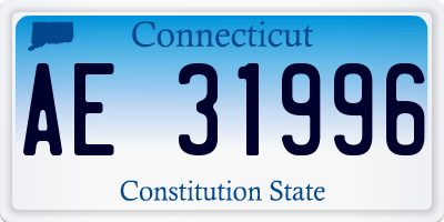 CT license plate AE31996