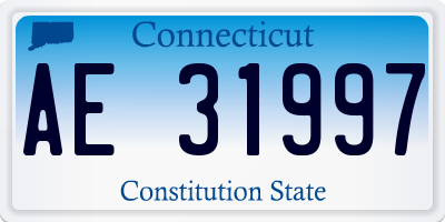 CT license plate AE31997