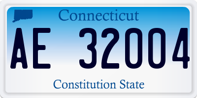 CT license plate AE32004