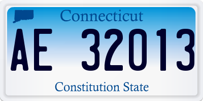 CT license plate AE32013