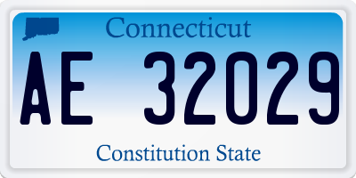 CT license plate AE32029