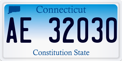 CT license plate AE32030