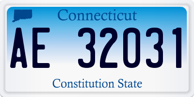 CT license plate AE32031