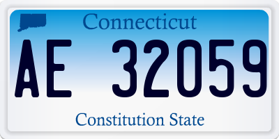 CT license plate AE32059