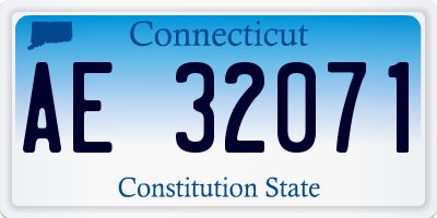 CT license plate AE32071