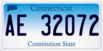CT license plate AE32072