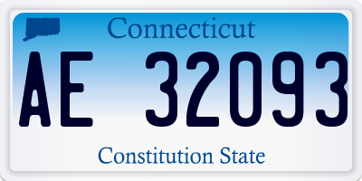 CT license plate AE32093