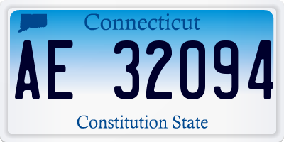 CT license plate AE32094
