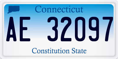 CT license plate AE32097