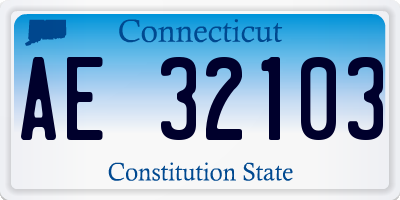 CT license plate AE32103