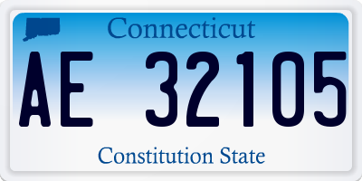 CT license plate AE32105