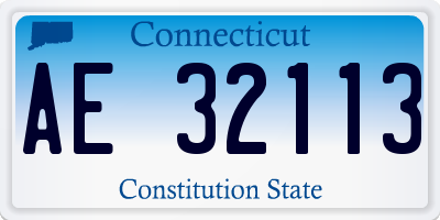 CT license plate AE32113