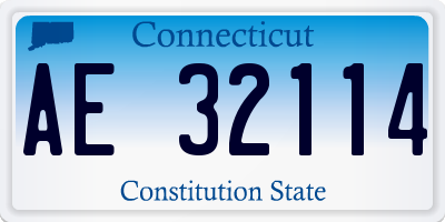 CT license plate AE32114