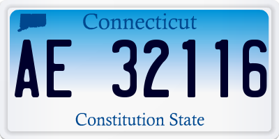 CT license plate AE32116