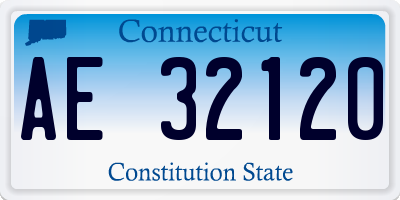 CT license plate AE32120