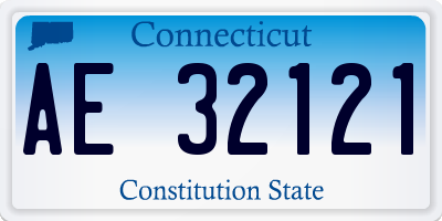 CT license plate AE32121