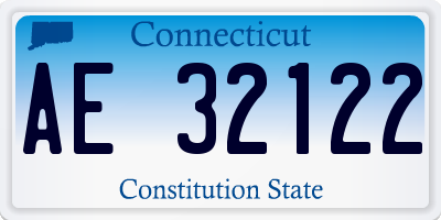CT license plate AE32122