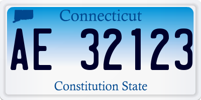 CT license plate AE32123