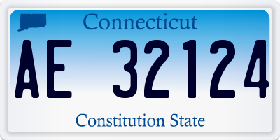 CT license plate AE32124