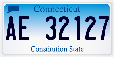 CT license plate AE32127