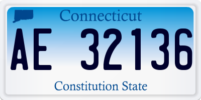 CT license plate AE32136