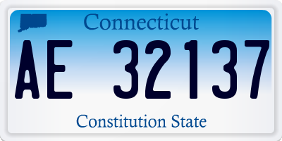 CT license plate AE32137
