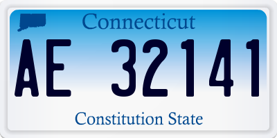 CT license plate AE32141