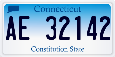 CT license plate AE32142