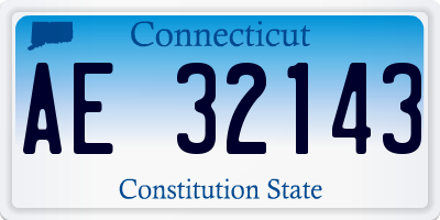 CT license plate AE32143