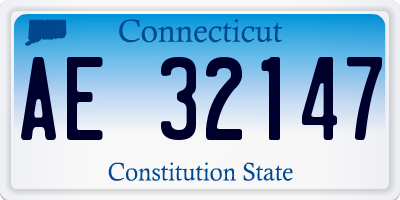 CT license plate AE32147