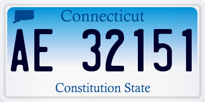 CT license plate AE32151