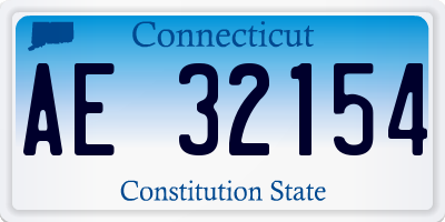 CT license plate AE32154