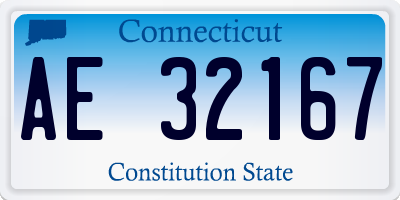 CT license plate AE32167