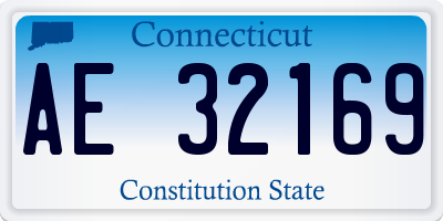 CT license plate AE32169