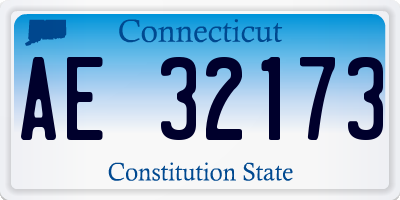 CT license plate AE32173